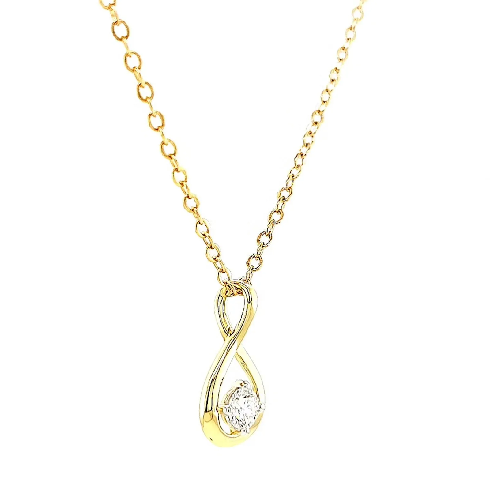 Celebration 9ct Yellow Gold Round Brilliant Cut 1/4 Carat tw of Lab Grown Diamonds Pendant