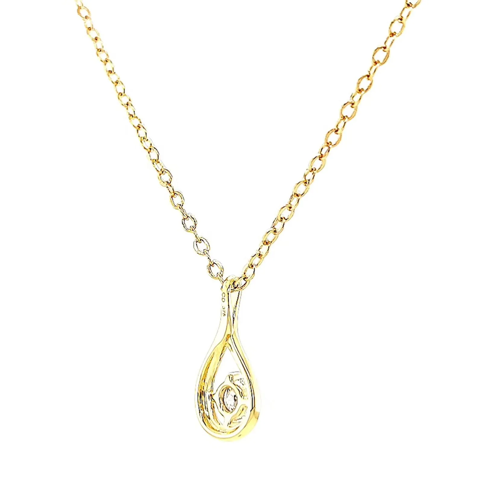 Celebration 9ct Yellow Gold Round Brilliant Cut 1/4 Carat tw of Lab Grown Diamonds Pendant