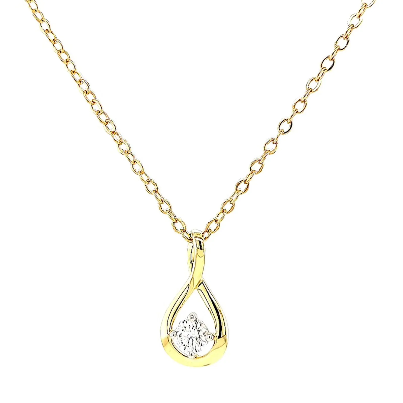 Celebration 9ct Yellow Gold Round Brilliant Cut 1/4 Carat tw of Lab Grown Diamonds Pendant