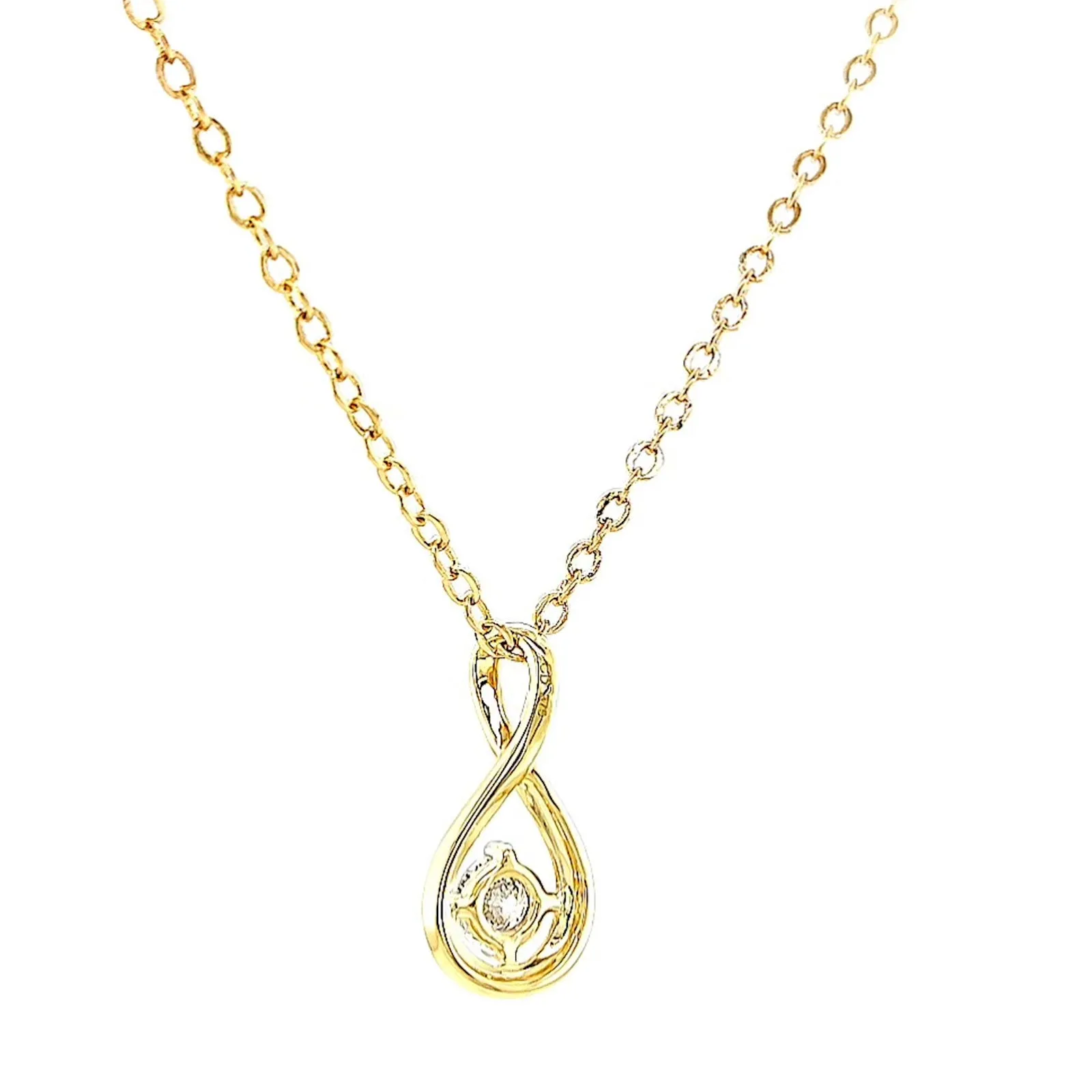 Celebration 9ct Yellow Gold Round Brilliant Cut 1/4 Carat tw of Lab Grown Diamonds Pendant
