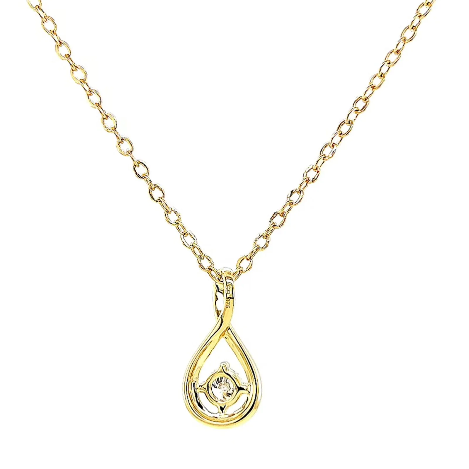 Celebration 9ct Yellow Gold Round Brilliant Cut 1/4 Carat tw of Lab Grown Diamonds Pendant