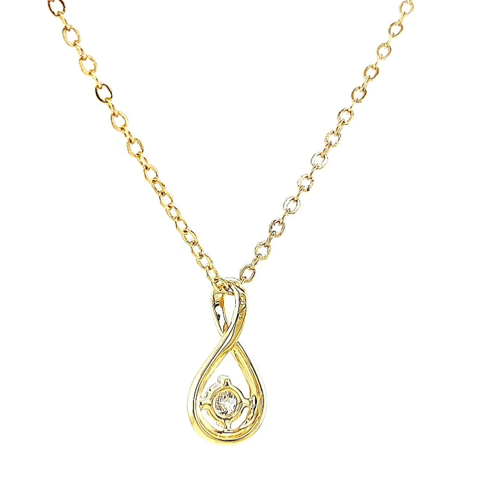 Celebration 9ct Yellow Gold Round Brilliant Cut 1/4 Carat tw of Lab Grown Diamonds Pendant