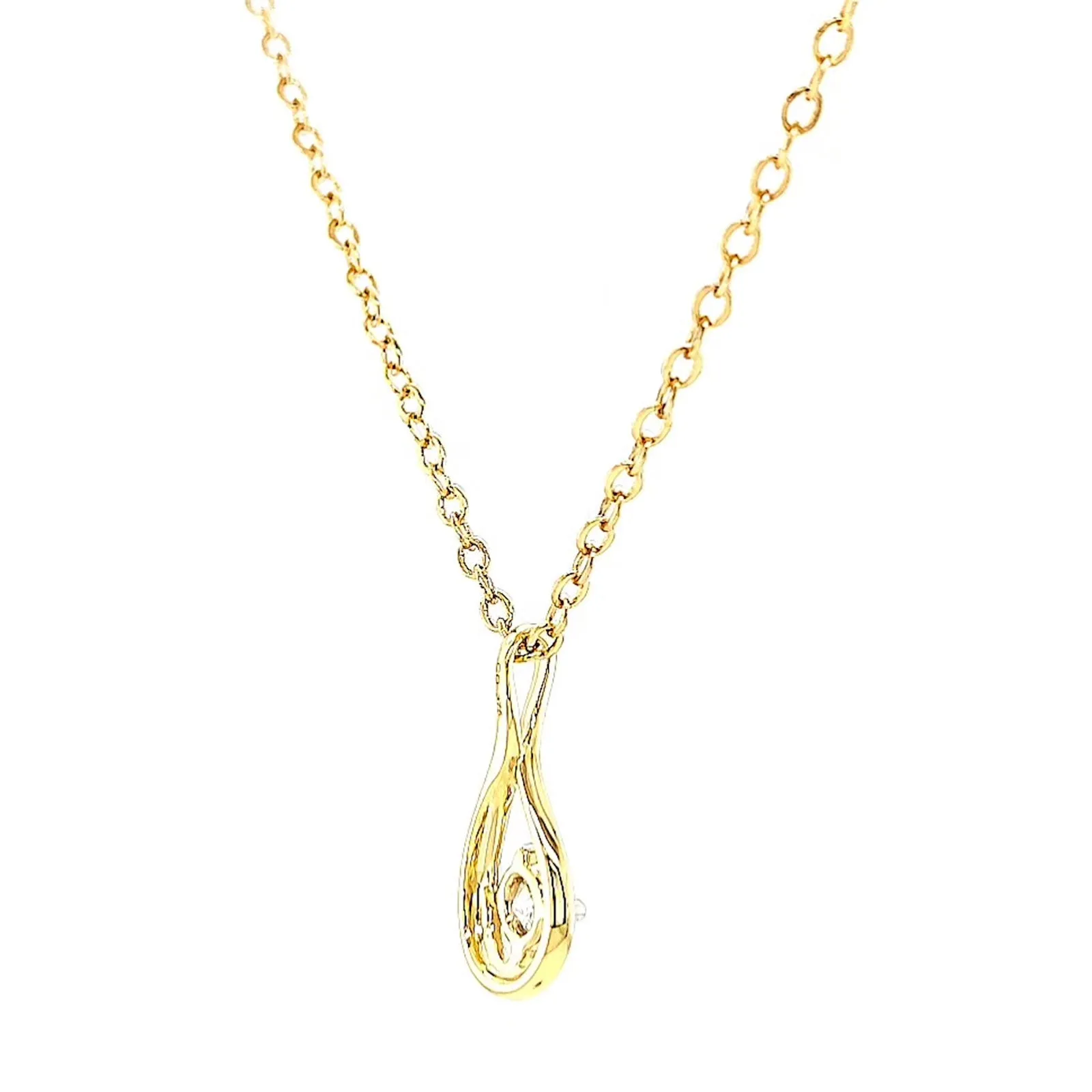 Celebration 9ct Yellow Gold Round Brilliant Cut 1/4 Carat tw of Lab Grown Diamonds Pendant