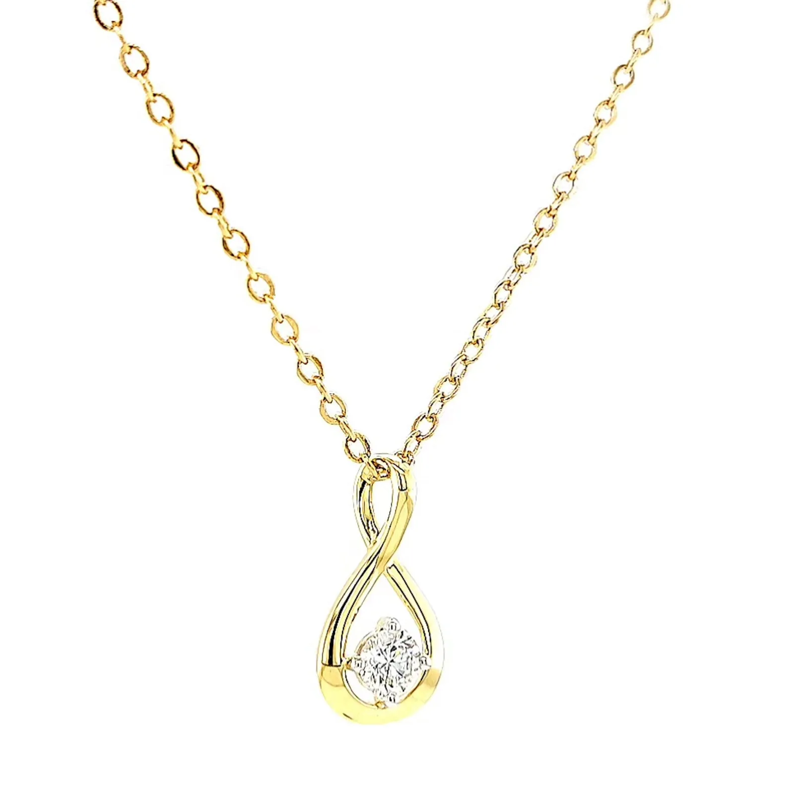 Celebration 9ct Yellow Gold Round Brilliant Cut 1/4 Carat tw of Lab Grown Diamonds Pendant
