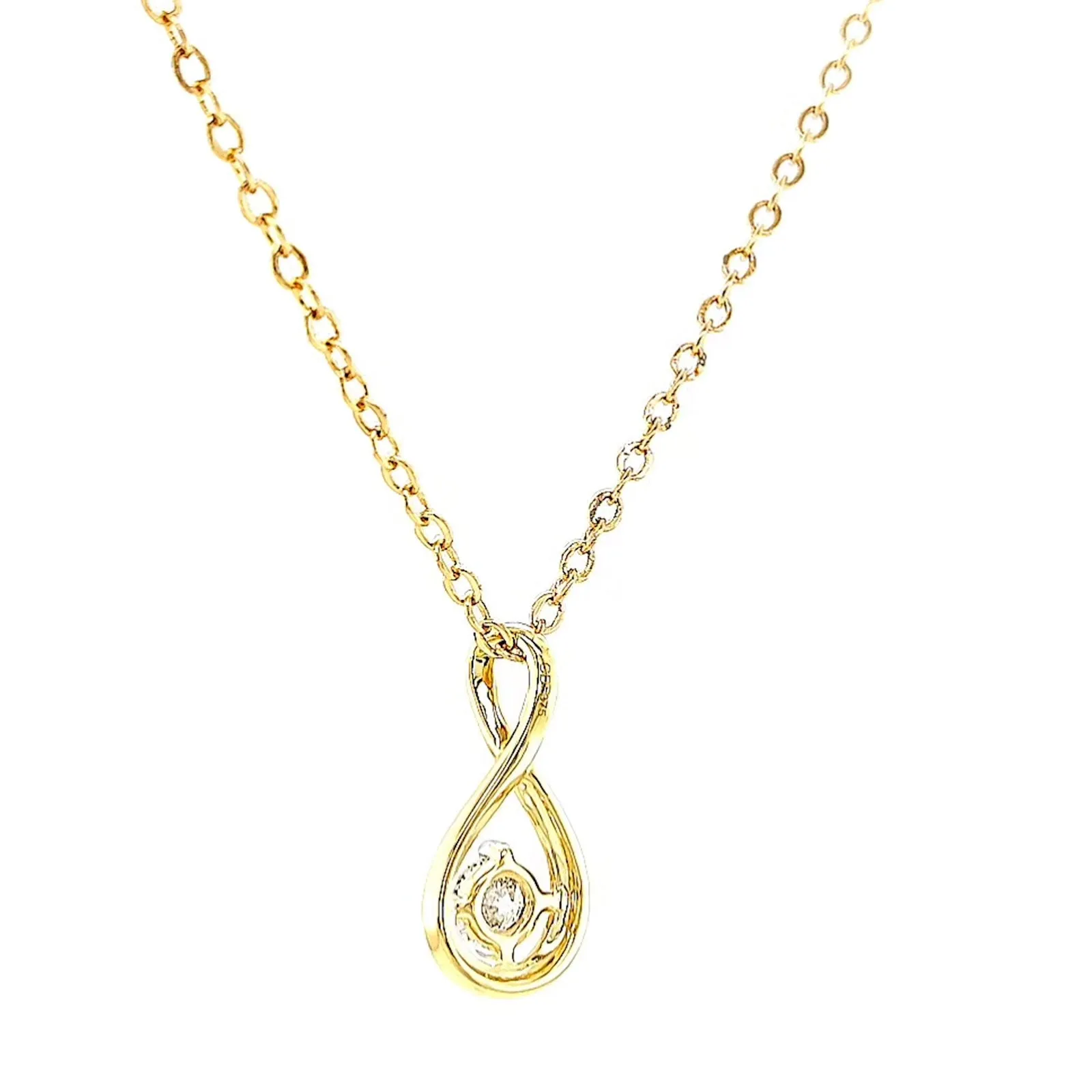 Celebration 9ct Yellow Gold Round Brilliant Cut 1/4 Carat tw of Lab Grown Diamonds Pendant