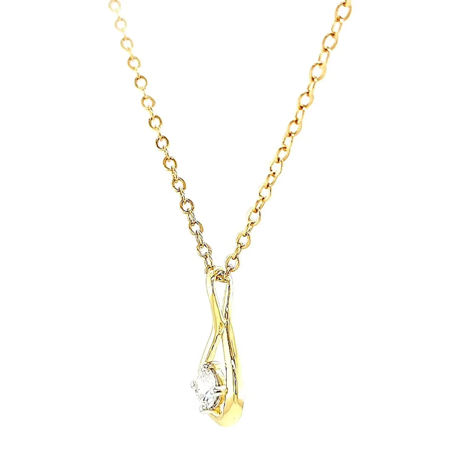 Celebration 9ct Yellow Gold Round Brilliant Cut 1/4 Carat tw of Lab Grown Diamonds Pendant