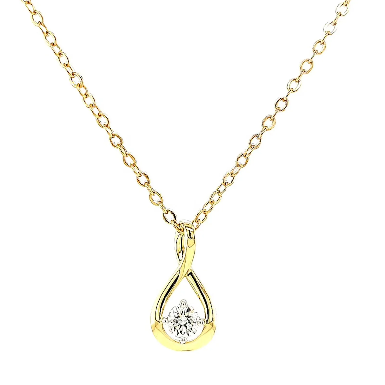 Celebration 9ct Yellow Gold Round Brilliant Cut 1/4 Carat tw of Lab Grown Diamonds Pendant
