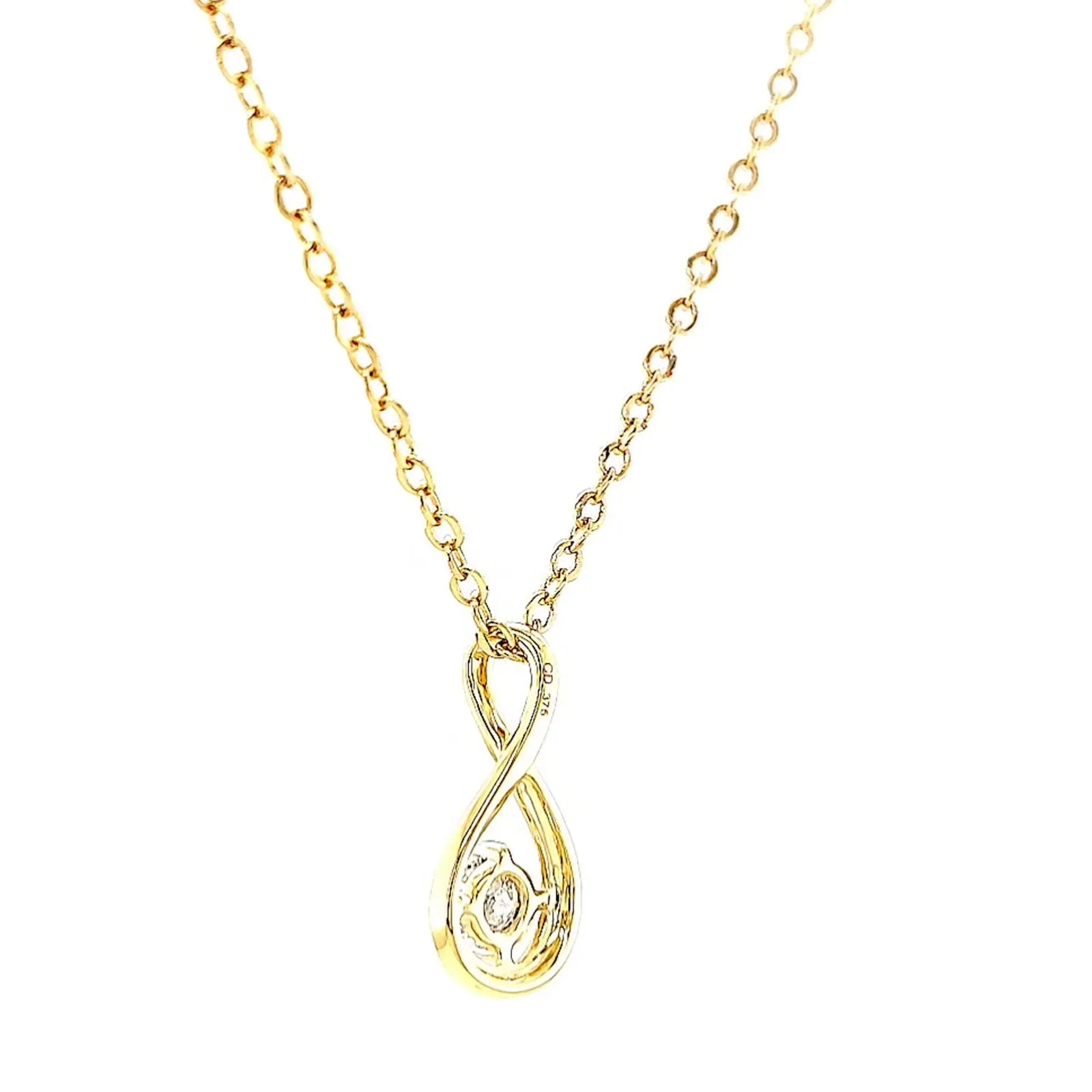 Celebration 9ct Yellow Gold Round Brilliant Cut 1/4 Carat tw of Lab Grown Diamonds Pendant