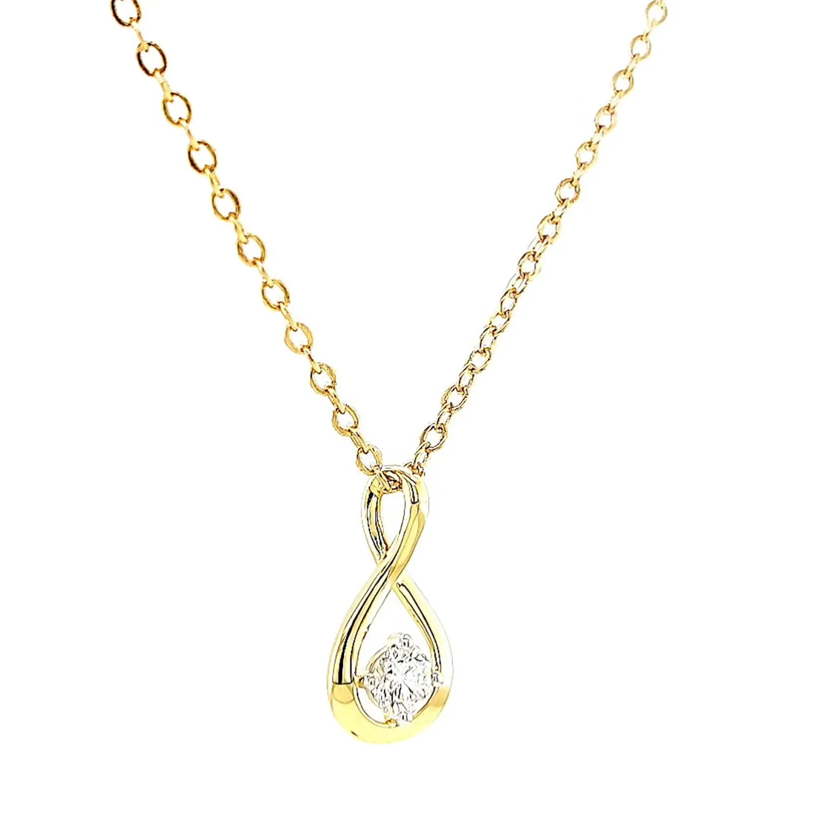 Celebration 9ct Yellow Gold Round Brilliant Cut 1/4 Carat tw of Lab Grown Diamonds Pendant