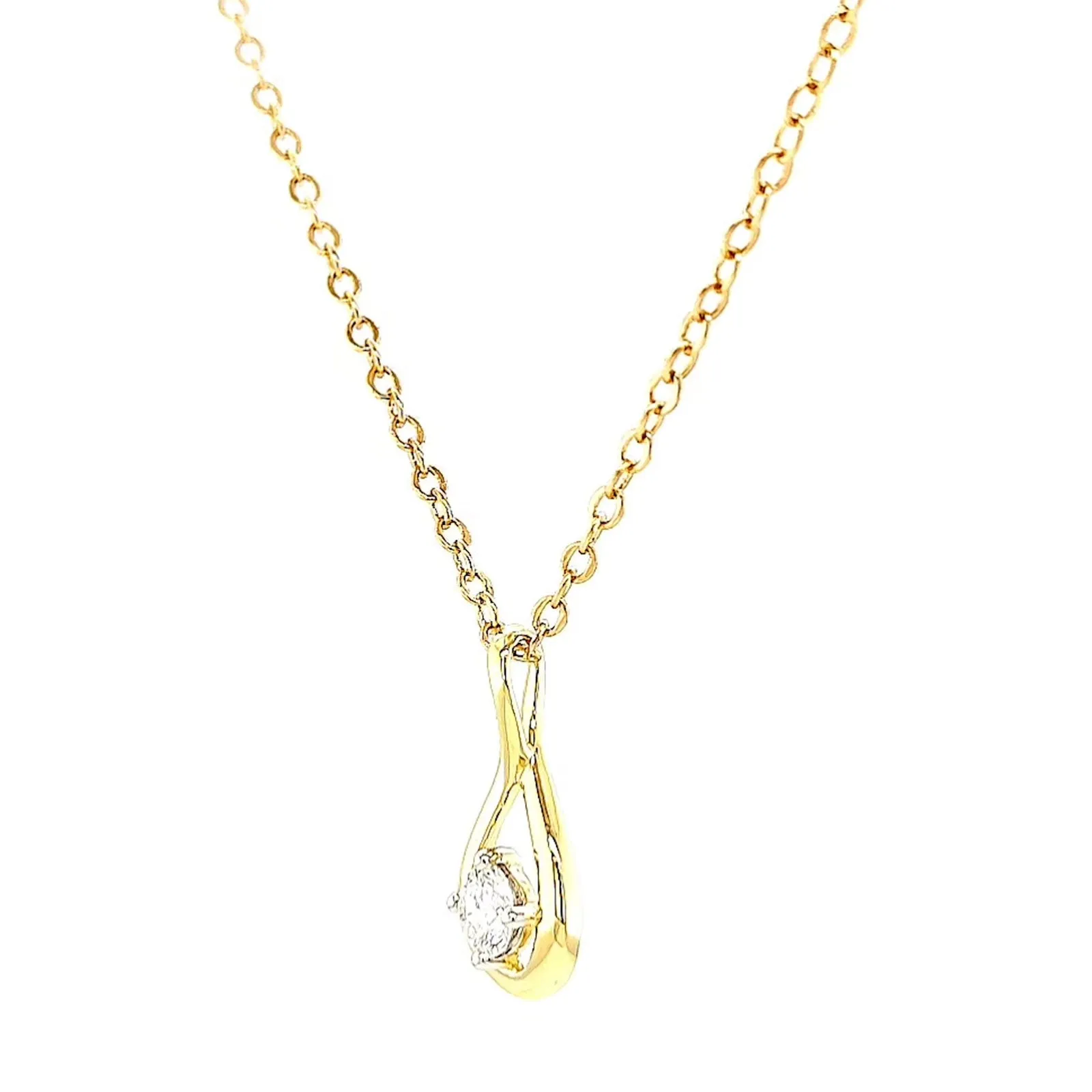 Celebration 9ct Yellow Gold Round Brilliant Cut 1/4 Carat tw of Lab Grown Diamonds Pendant