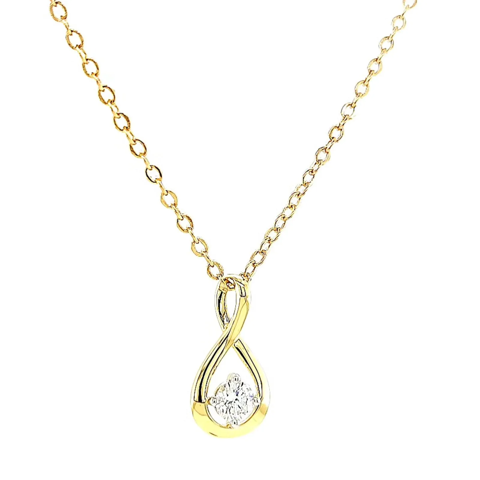 Celebration 9ct Yellow Gold Round Brilliant Cut 1/4 Carat tw of Lab Grown Diamonds Pendant