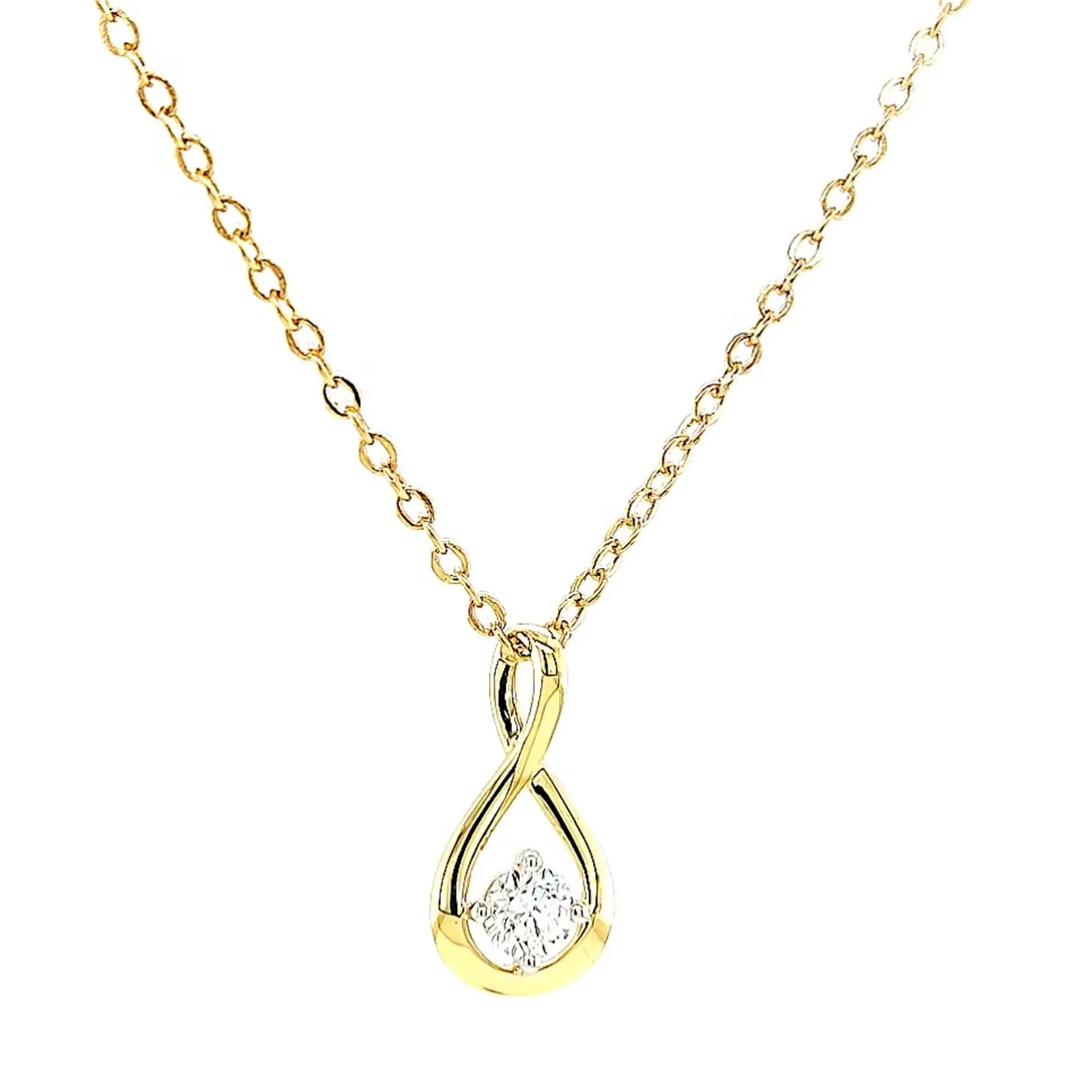 Celebration 9ct Yellow Gold Round Brilliant Cut 1/4 Carat tw of Lab Grown Diamonds Pendant
