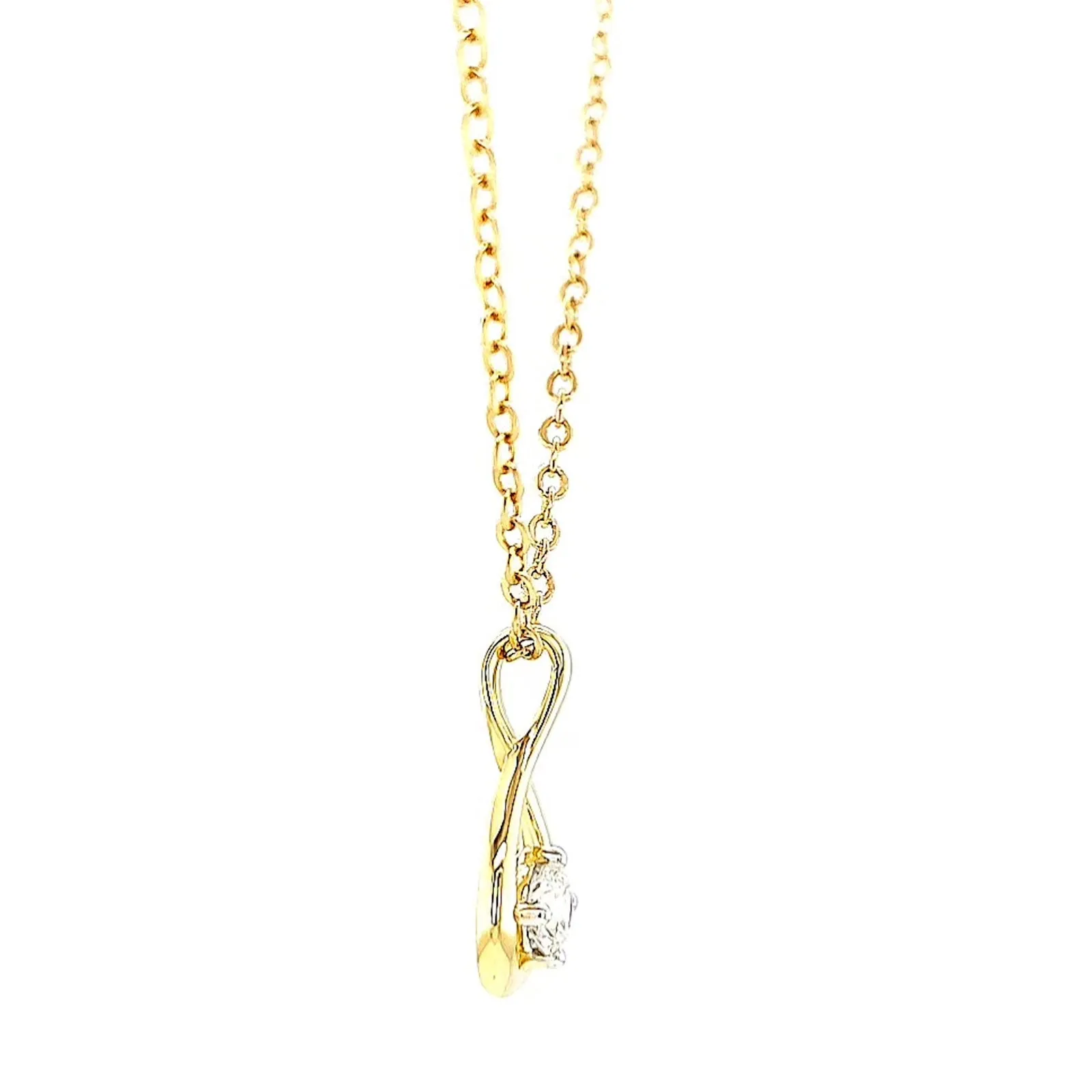 Celebration 9ct Yellow Gold Round Brilliant Cut 1/4 Carat tw of Lab Grown Diamonds Pendant