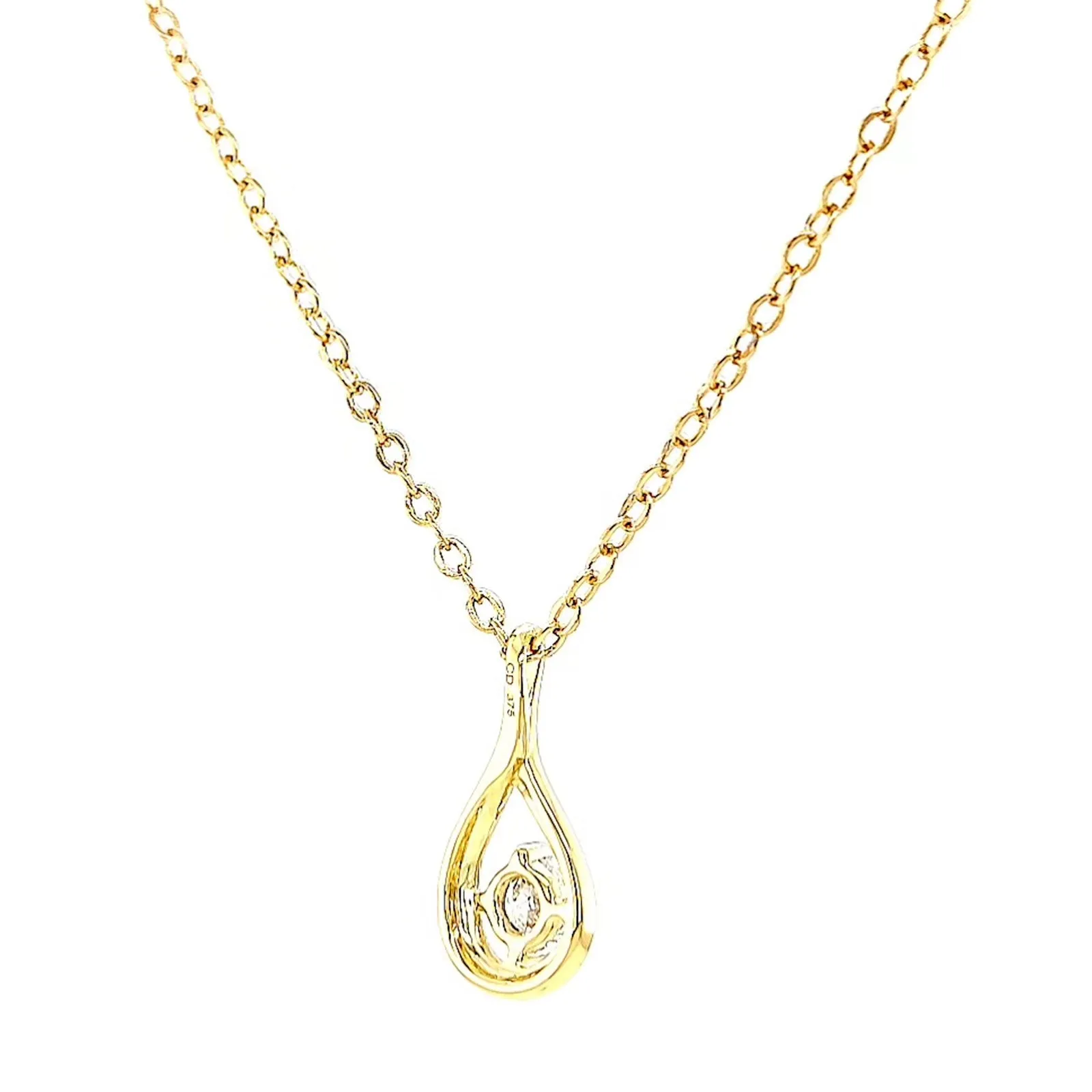 Celebration 9ct Yellow Gold Round Brilliant Cut 1/4 Carat tw of Lab Grown Diamonds Pendant
