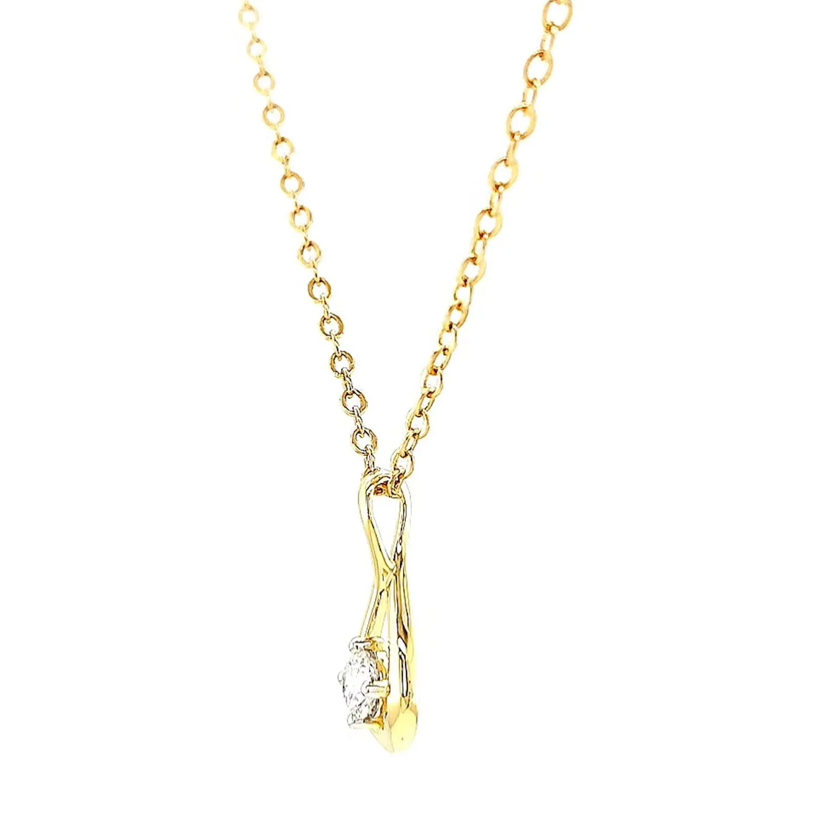 Celebration 9ct Yellow Gold Round Brilliant Cut 1/4 Carat tw of Lab Grown Diamonds Pendant