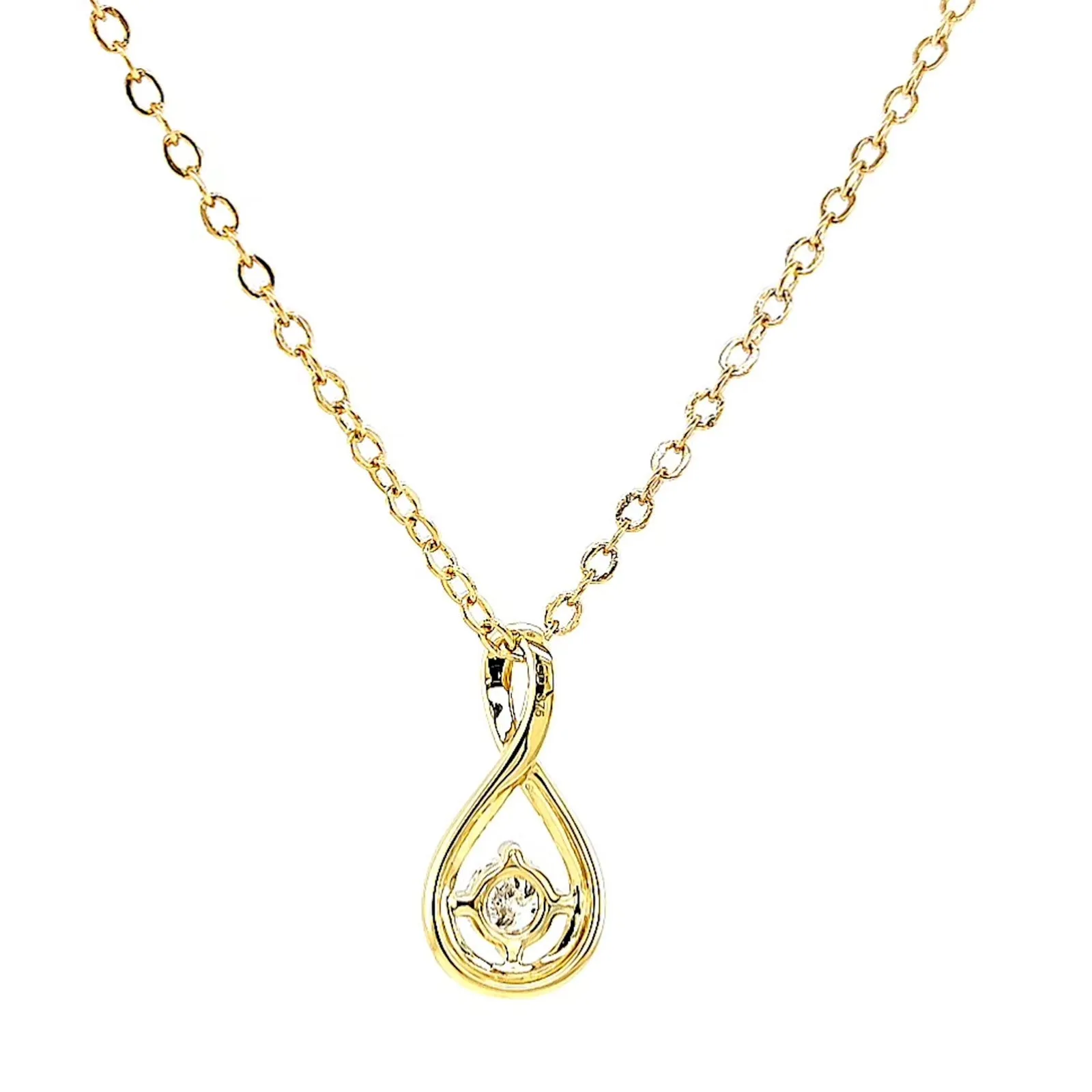 Celebration 9ct Yellow Gold Round Brilliant Cut 1/4 Carat tw of Lab Grown Diamonds Pendant