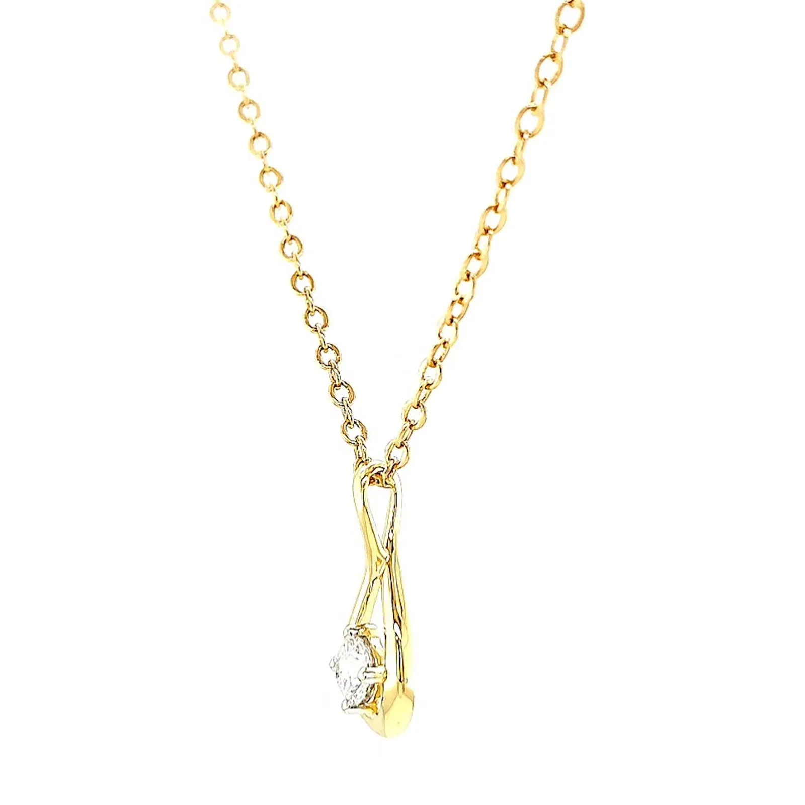Celebration 9ct Yellow Gold Round Brilliant Cut 1/4 Carat tw of Lab Grown Diamonds Pendant