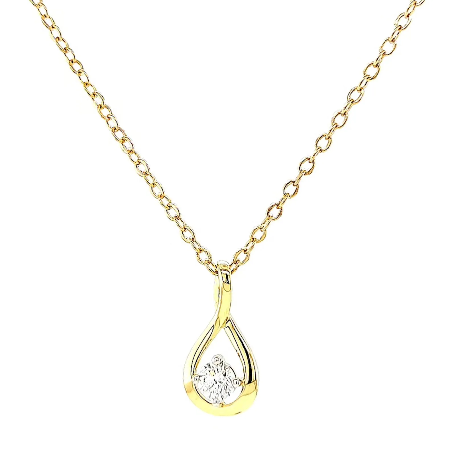 Celebration 9ct Yellow Gold Round Brilliant Cut 1/4 Carat tw of Lab Grown Diamonds Pendant