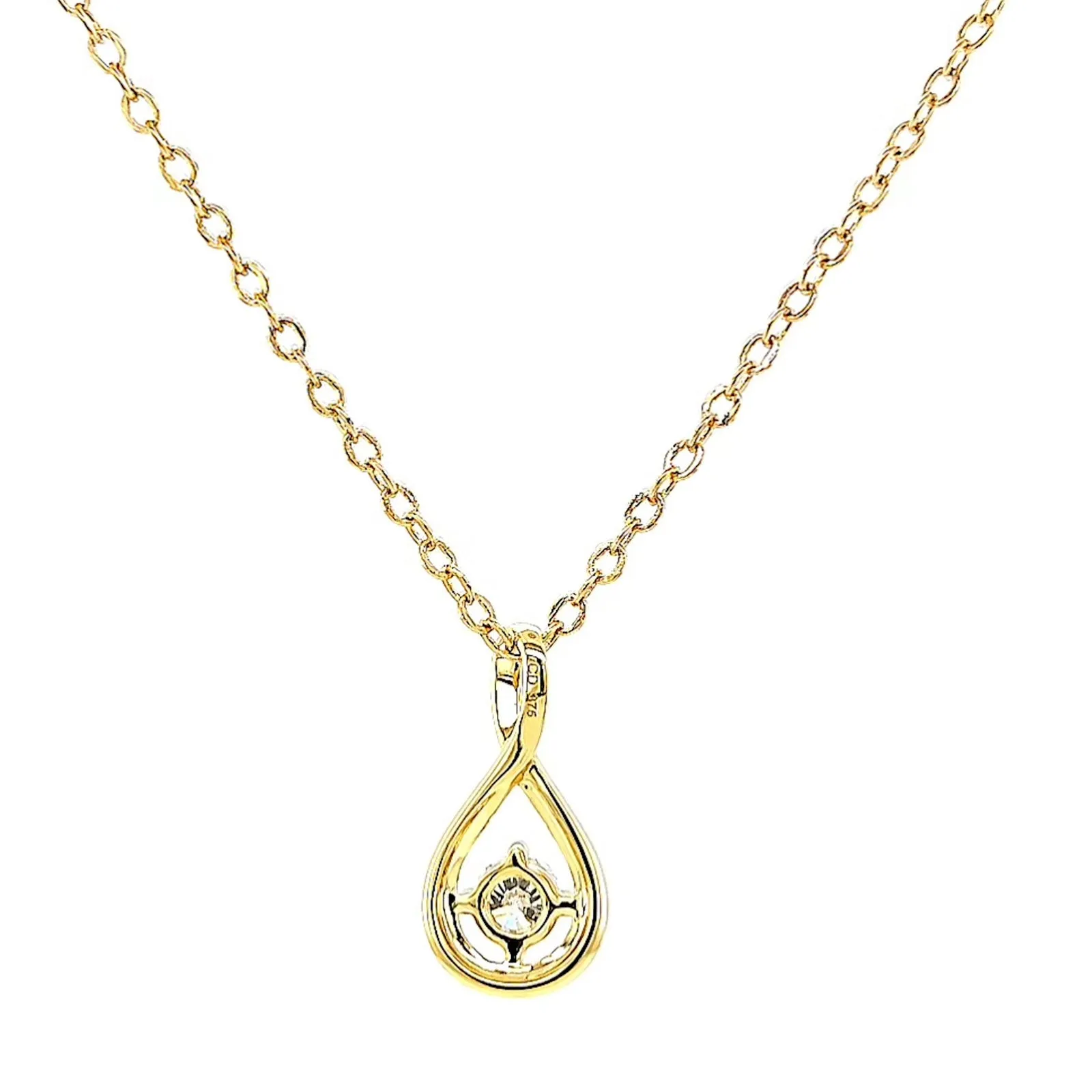 Celebration 9ct Yellow Gold Round Brilliant Cut 1/4 Carat tw of Lab Grown Diamonds Pendant