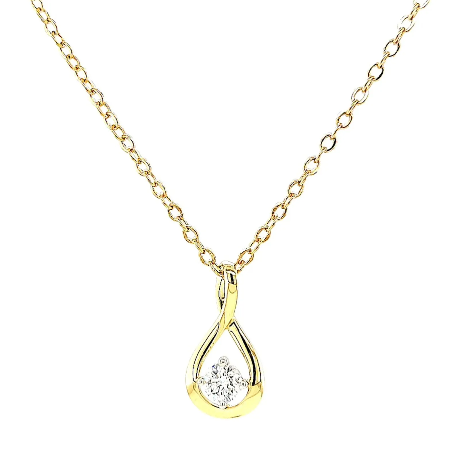Celebration 9ct Yellow Gold Round Brilliant Cut 1/4 Carat tw of Lab Grown Diamonds Pendant