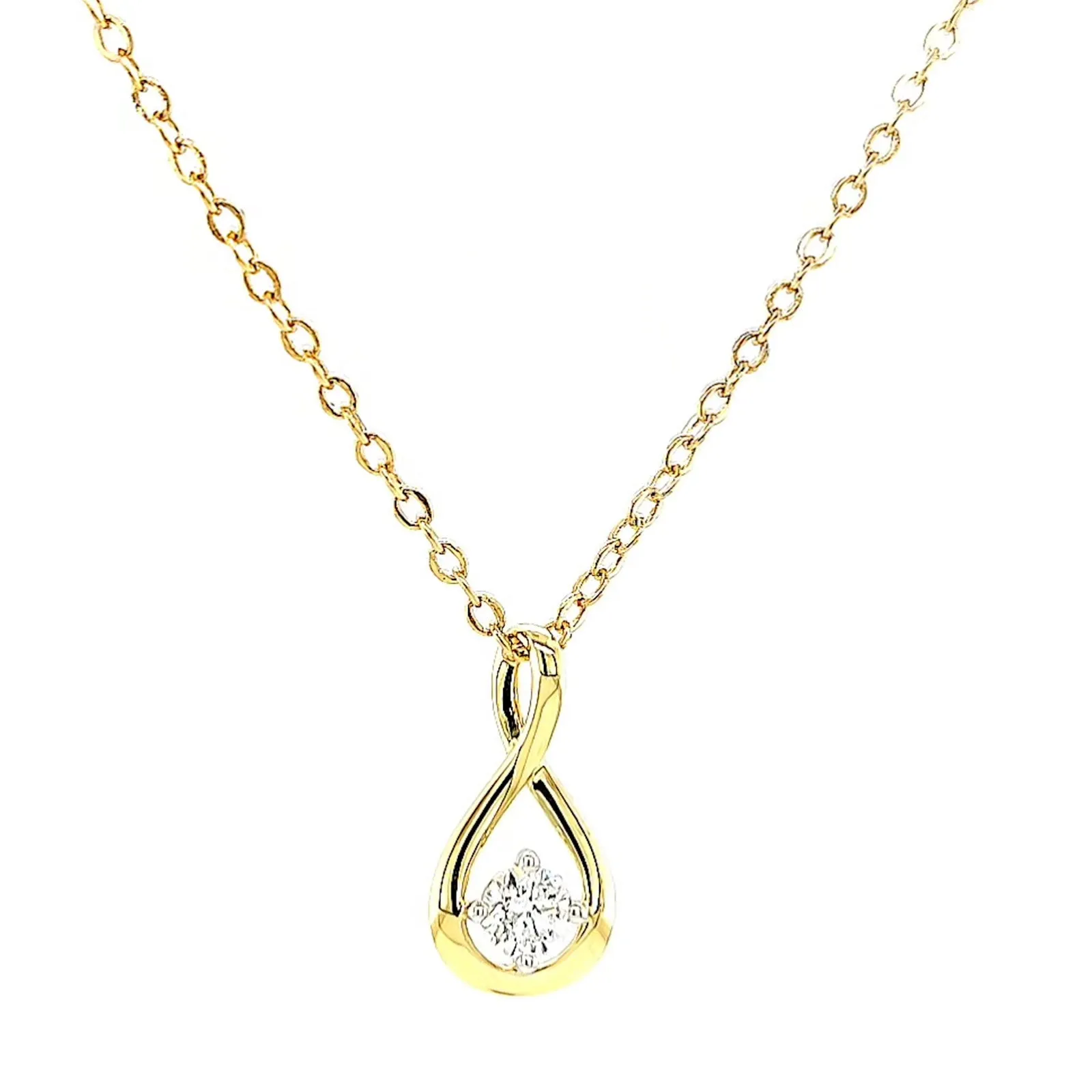 Celebration 9ct Yellow Gold Round Brilliant Cut 1/4 Carat tw of Lab Grown Diamonds Pendant