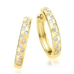 Celebration 9ct Yellow Gold with Round Brilliant Cut 0.33 CARAT tw of Lab Grown Diamonds Huggies