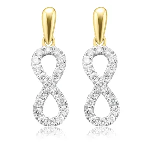 Celebration 9ct Yellow Gold with Round Brilliant Cut 1/3 CARAT tw of Lab Grown Diamond Drop Earrings