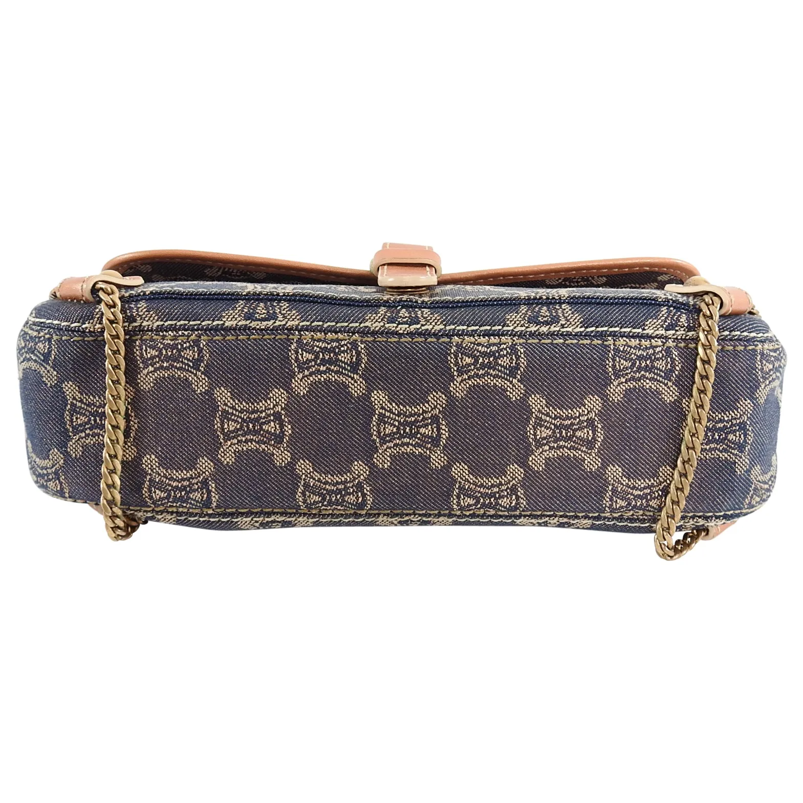 Celine Vintage 2007 Denim Macadam Logo Pochette Bag