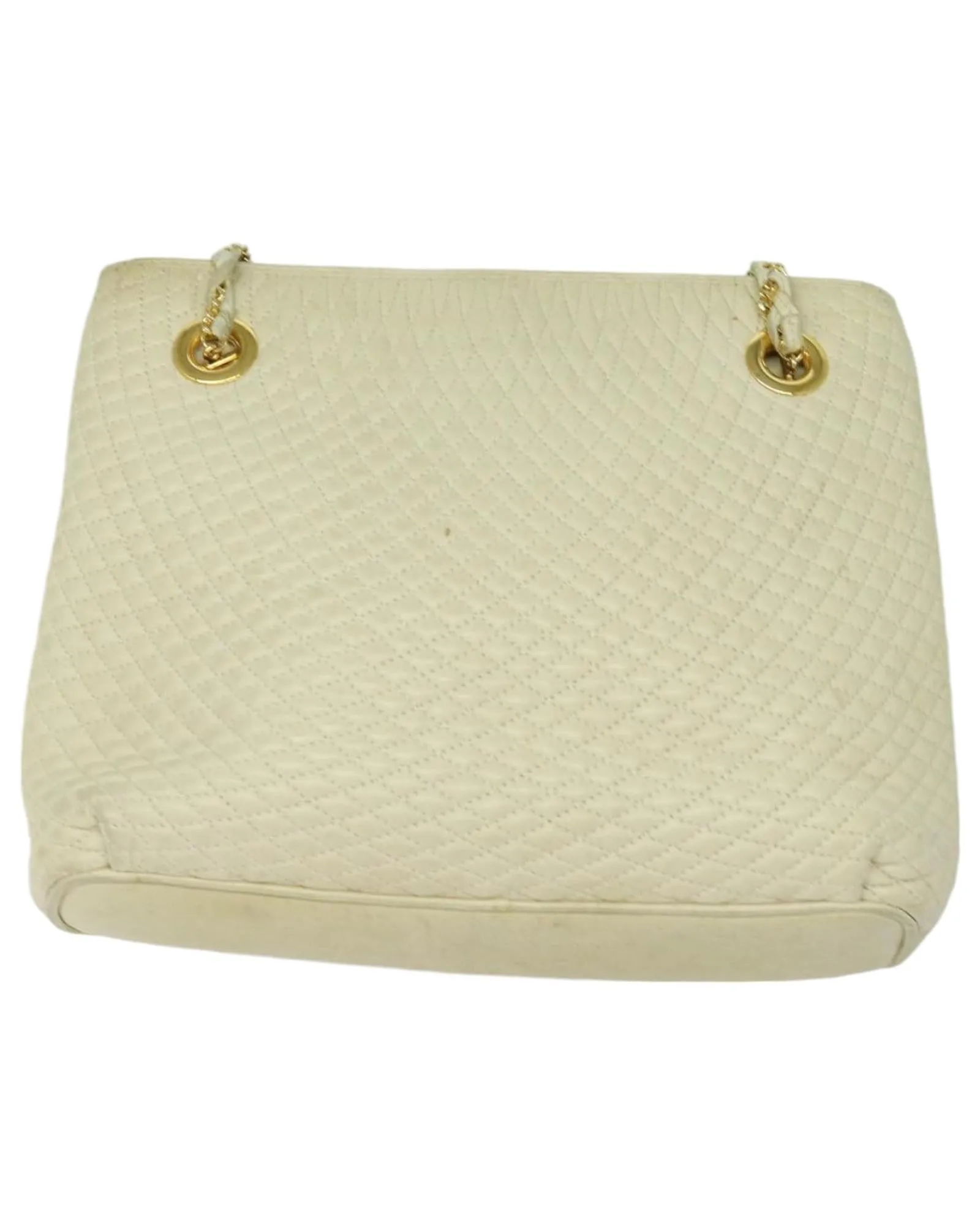 Chain Shoulder Bag Leather with Gold Accents