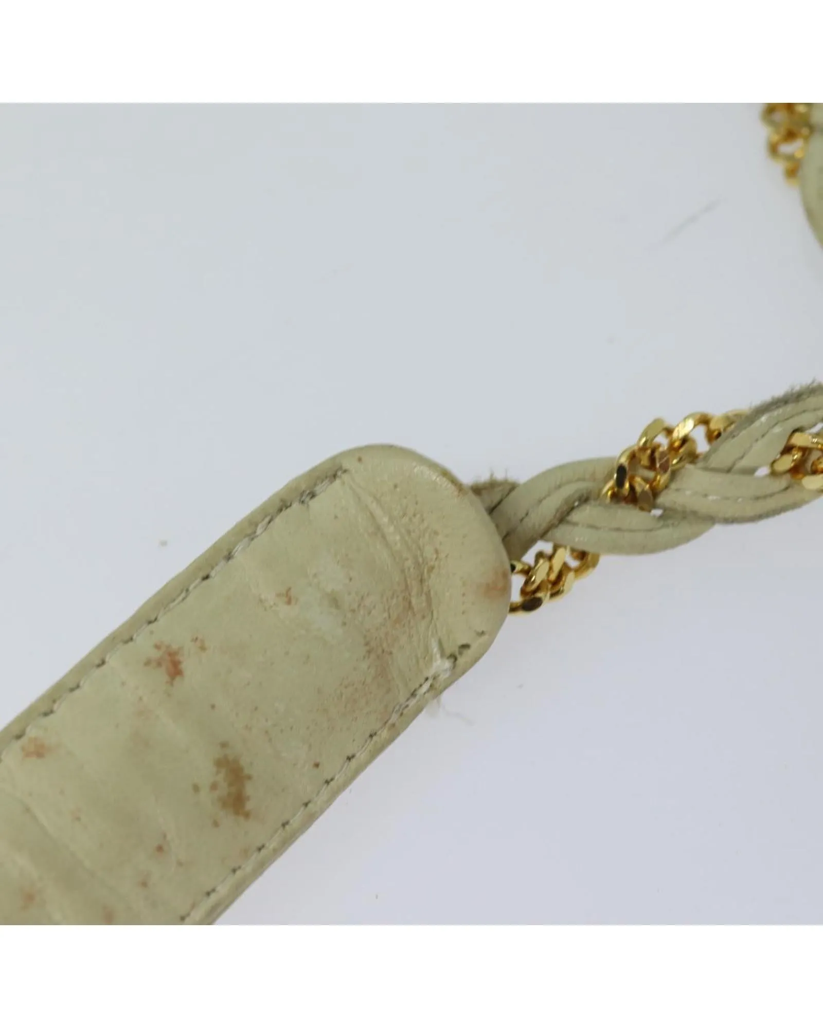 Chain Shoulder Bag Leather with Gold Accents