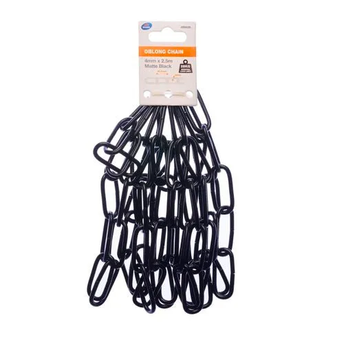 Chain Zenith 4mm x 2.5m Black Oblong Chain