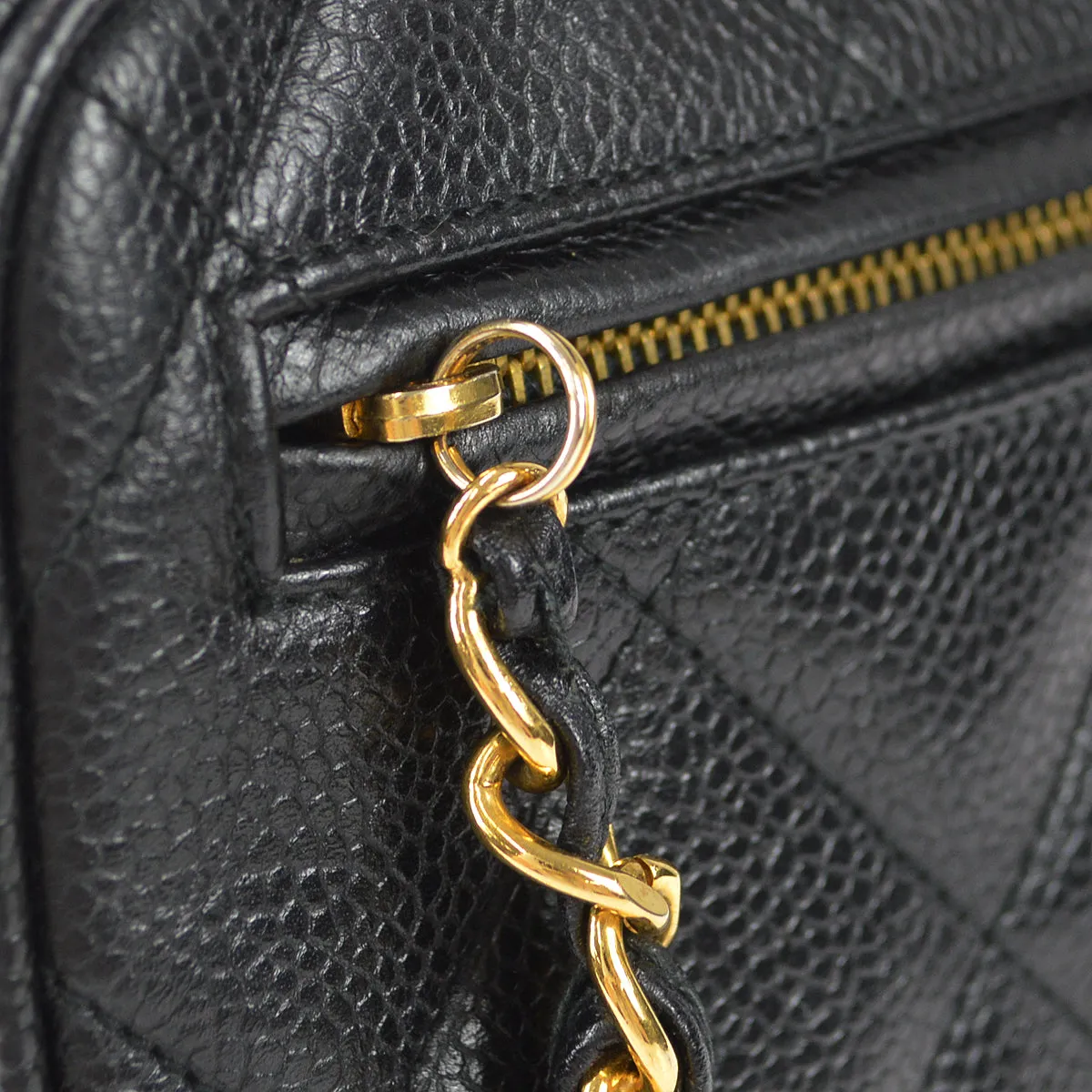 CHANEL 1996-1997 Camera Bag Large Black Caviar 97513