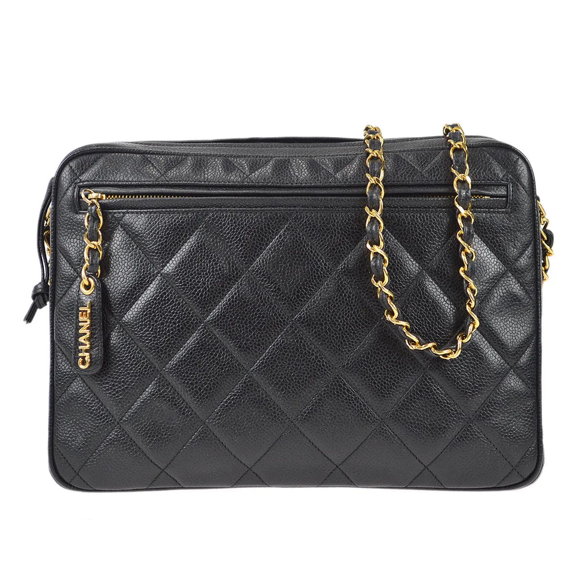 CHANEL 1996-1997 Camera Bag Large Black Caviar 97513