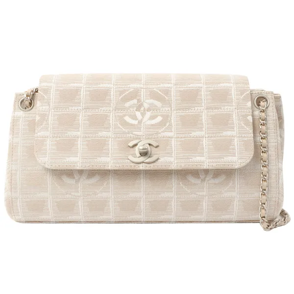 Chanel Around 2002 Made New Travel Line Matelasse Plate Chain Bag