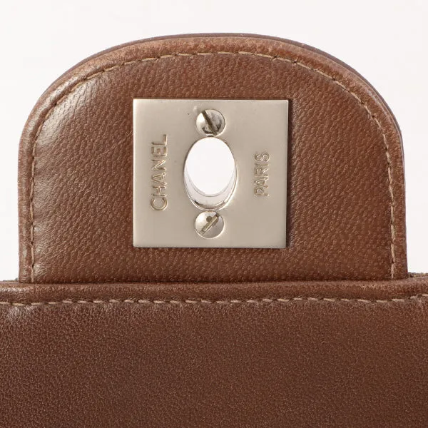 Chanel Around 2002 Made New Travel Nylon Chocolate Bar Turn-Lock Chain Bag Khaki/Brown