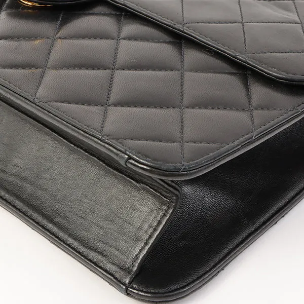 Chanel Around 2002 Made Turn-Lock Chain Bag Black