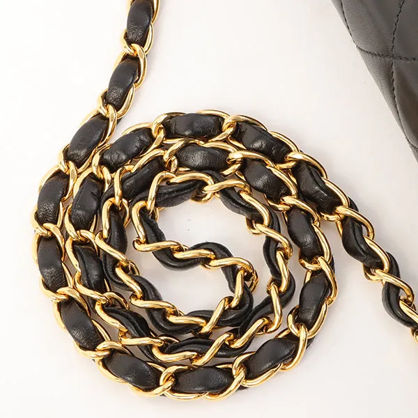 Chanel Around 2002 Made Turn-Lock Chain Bag Black