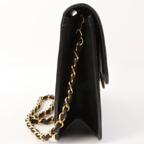 Chanel Around 2002 Made Turn-Lock Chain Bag Black