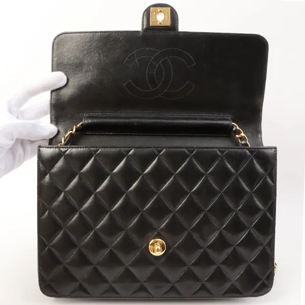 Chanel Around 2002 Made Turn-Lock Chain Bag Black