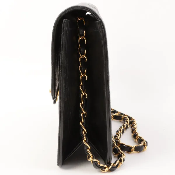 Chanel Around 2002 Made Turn-Lock Chain Bag Black
