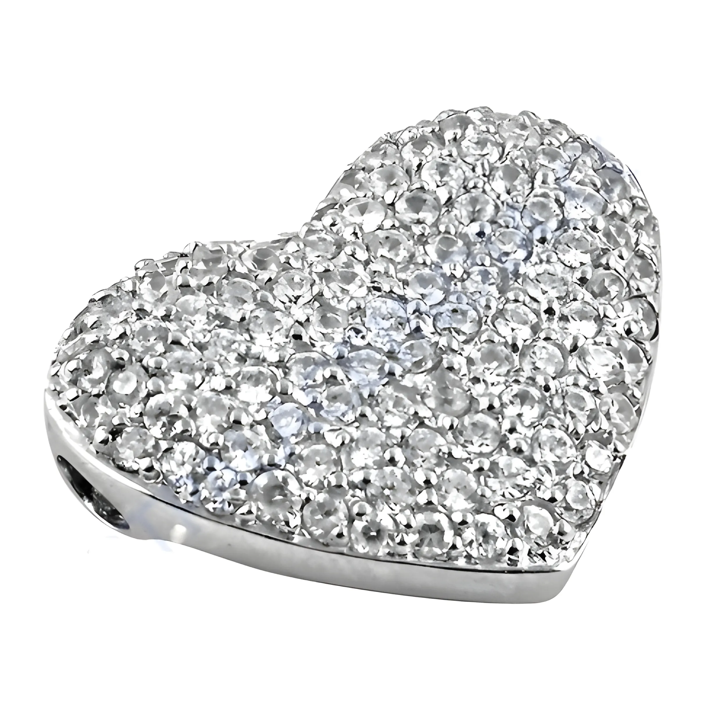 Charming Heart Style CZ Gemstone Silver Pendant - Elegant Jewelry