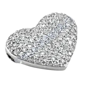 Charming Heart Style CZ Gemstone Silver Pendant - Elegant Jewelry