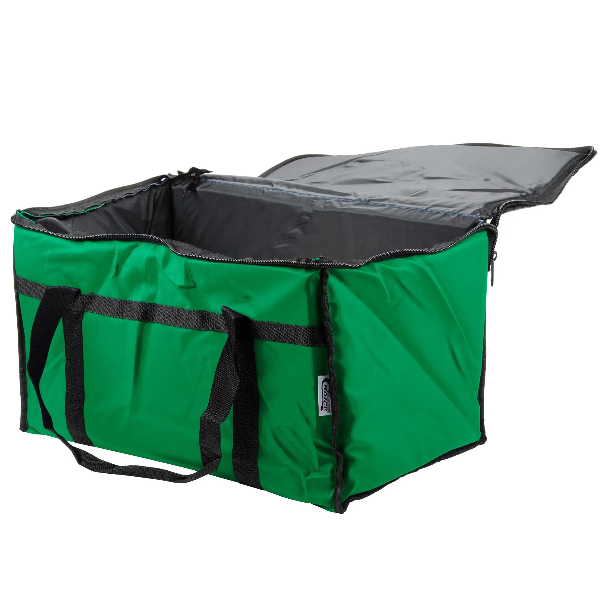 Choice 124FCARRGR 23" x 13" x 15" Insulated Nylon Top Loading Food Delivery Bag - Green