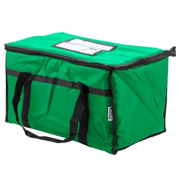 Choice 124FCARRGR 23" x 13" x 15" Insulated Nylon Top Loading Food Delivery Bag - Green