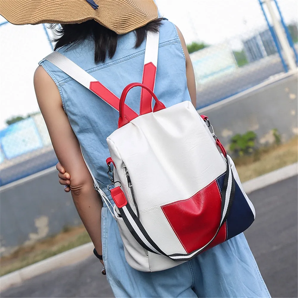 Christmas Gift 2021 New High Quality Leather Women Backpack Anti-Theft Travel Backpack Large Capacity School Bags for Teenage Girls Mochila