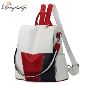 Christmas Gift 2021 New High Quality Leather Women Backpack Anti-Theft Travel Backpack Large Capacity School Bags for Teenage Girls Mochila