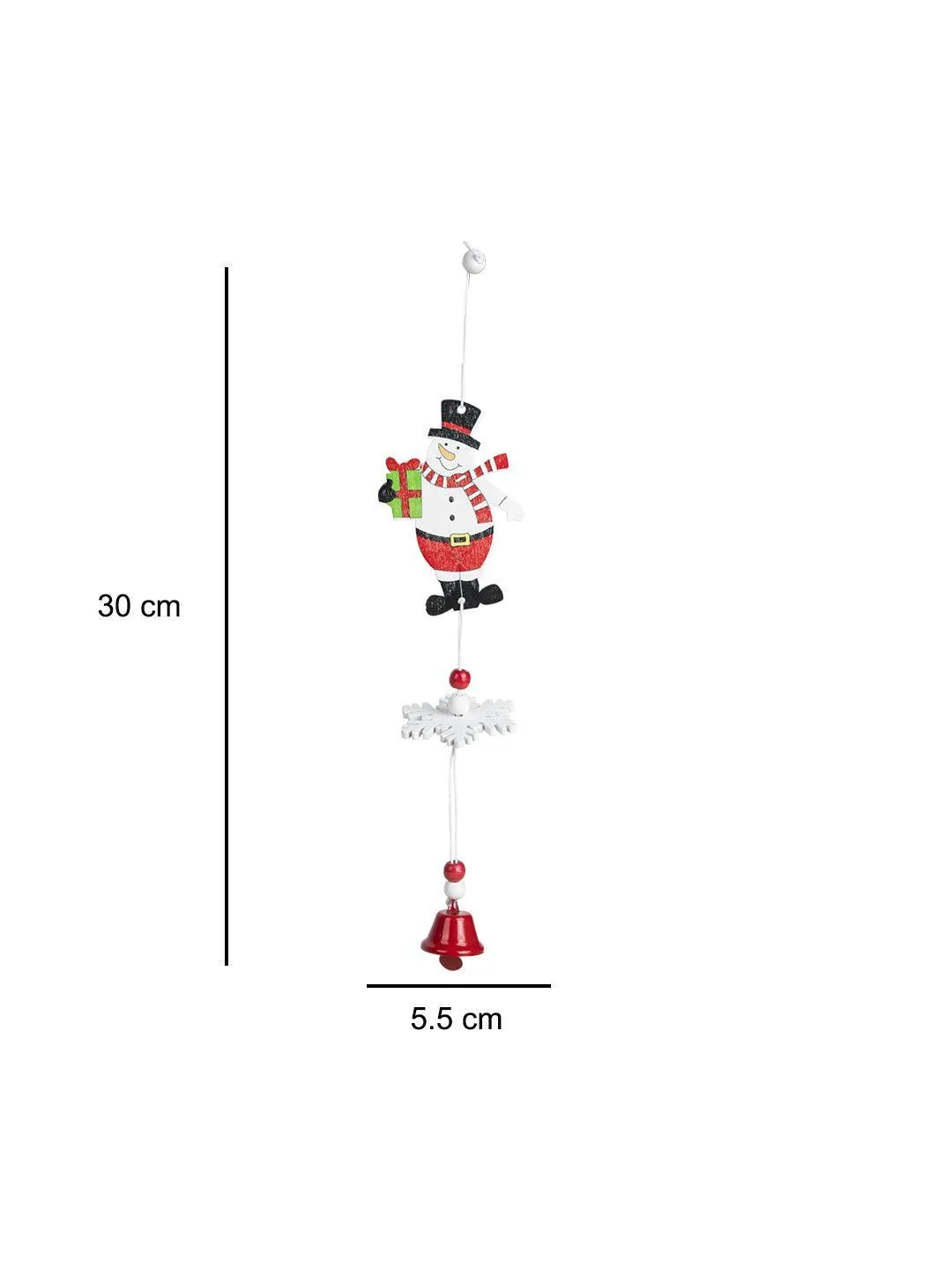 Christmas Hanging Ornaments With Bell Set Of 4 Pcs - Assorted Design