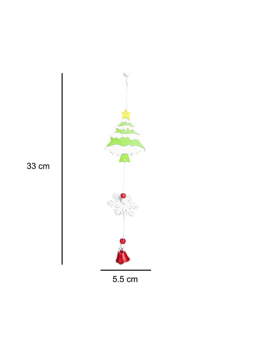 Christmas Hanging Ornaments With Bell Set Of 4 Pcs - Assorted Design