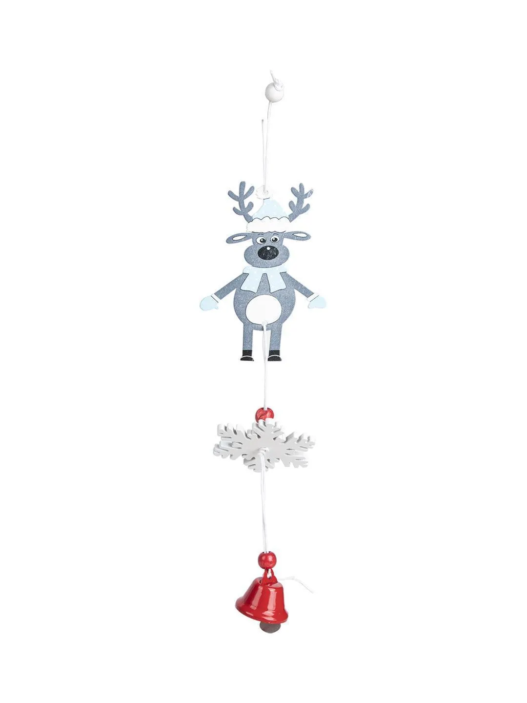 Christmas Hanging Ornaments With Bell Set Of 4 Pcs - Assorted Design
