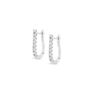 Classic Brilliant Huggies | White Gold